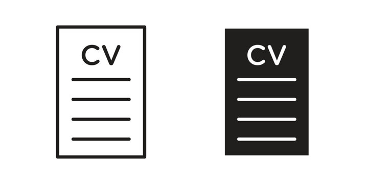 CV icons simple design. Vector illustration for web ui