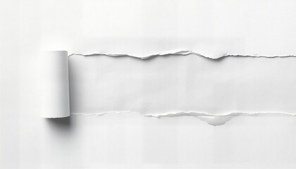 A torn white piece of paper with a curled edge revealing a clean background