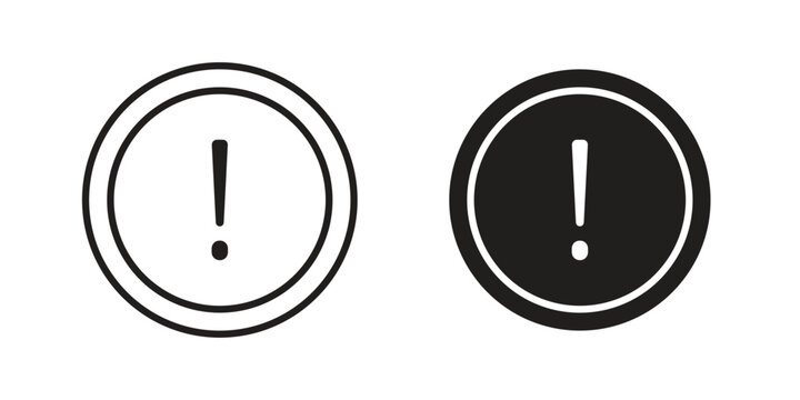 Exclamation button icons simple design. Vector illustration for web ui