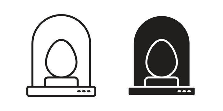 Egg incubator icons for templates, web design and infographics