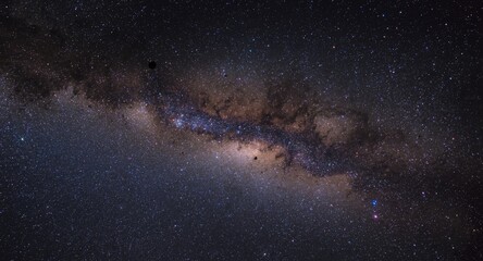 Fototapeta premium Celestial panorama of Milky Way galaxy against a scattered star field