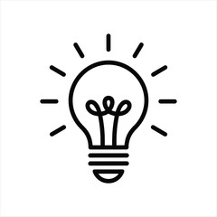 Light bulb line icon. Creative idea, solution and innovation symbol vector illustration.