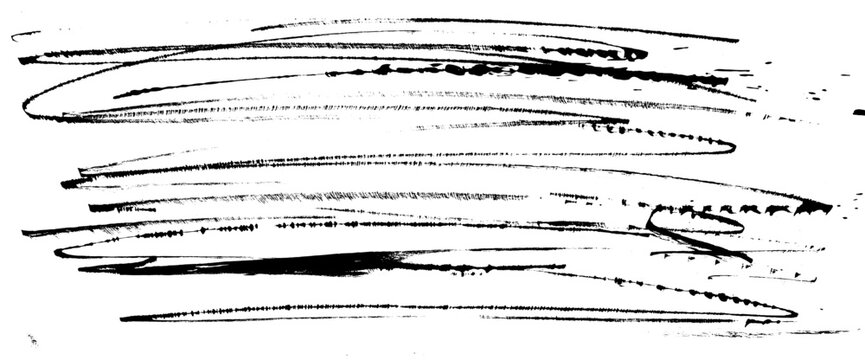 Handmade grungy paint squiggles brush strokes texture. Scribble cola pen decoration abstract background with rough pattern overlay, ink uneven scrawls for modern design. Vector black ink grunge bg.