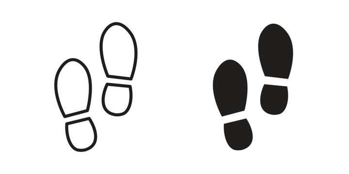 Footprint icons for templates, web design and infographics