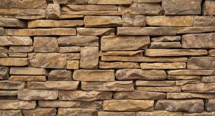 Fototapeta premium Rustic brown brick and cobblestone fusion in a close perspective of a handcrafted stone facade