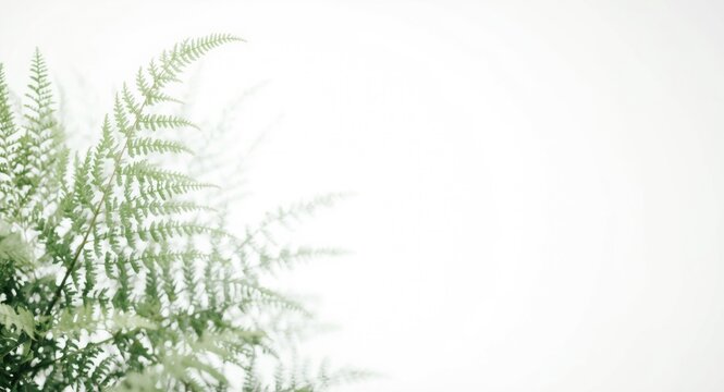 Paco Fern plant isolated on white backdrop with text space