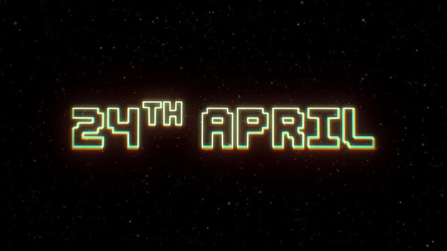24th April Neon text with retro style