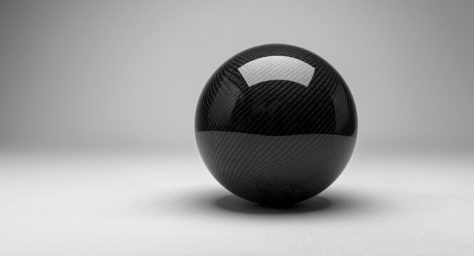 Focused image of a carbon fiber globe lying on a spotless white canvas