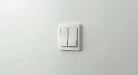 Fototapeta premium White light switch in close proximity on a featureless wall backdrop