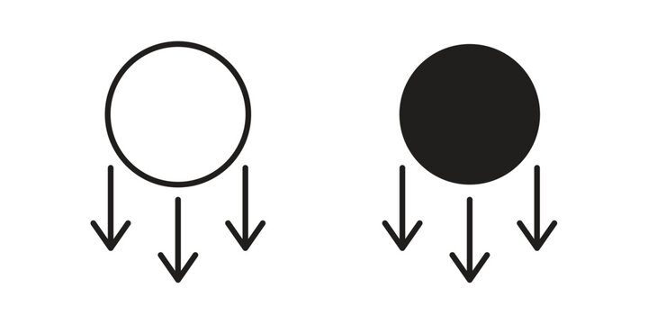 Gravity icons for templates, web design and infographics
