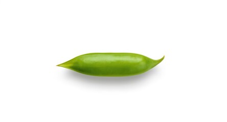 Isolated green pea pod showcasing freshness on a bright white background