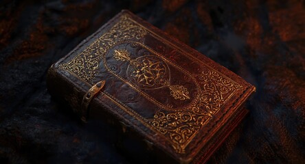 Fototapeta premium Ancient Tome with Mystique Talisman and AI Powered Spellbinding