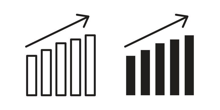 Increasing stocks icons for templates, web design and infographics
