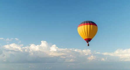 Fototapeta premium Cheerful balloon gliding at high altitude showcasing travel and airborne transit