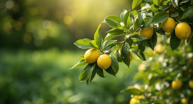 Female citrus limon Siracusa lemon cultivar branch with leaves
