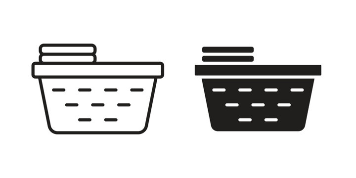 laundry hamper icons for templates, web design and infographics