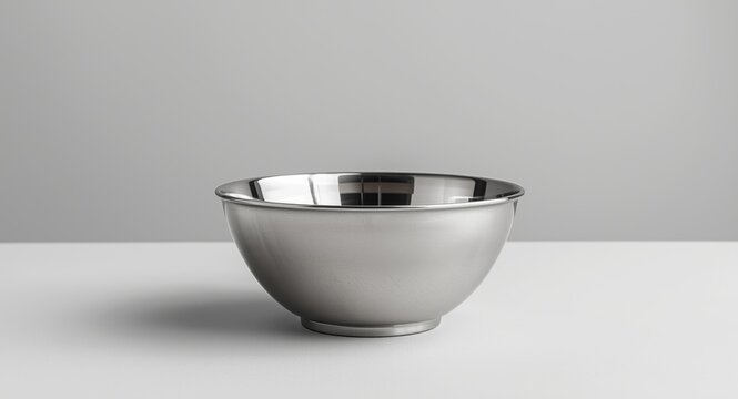 reflective noodle bowl made from durable 304 stainless steel displayed on soft light backdrop