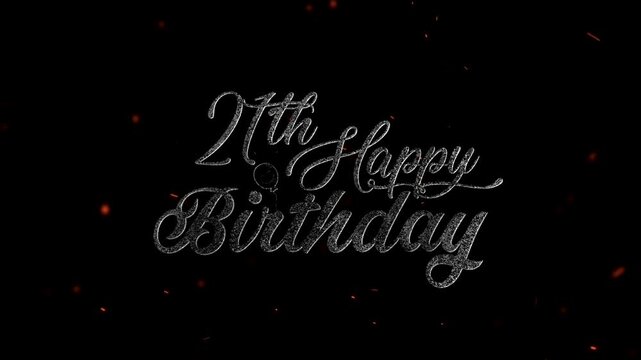 21th Happy birthday Elegant cursive number twenty graphic design with sparkle effects and decorative dot
