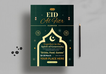 Eid Al Fitr Celebration Flyer Template Design