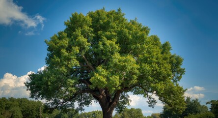 Obraz premium Tilia Tree Growing Strong with Thick Summer Foliage