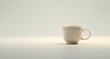 One coffee cup positioned on a bright white background with clear copy space