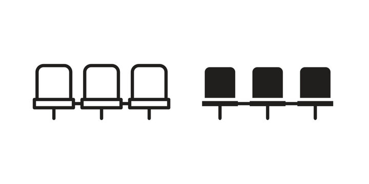 Waiting Room icon concept. Thin line symbol. Vector illustration isolated. Editable stroke.