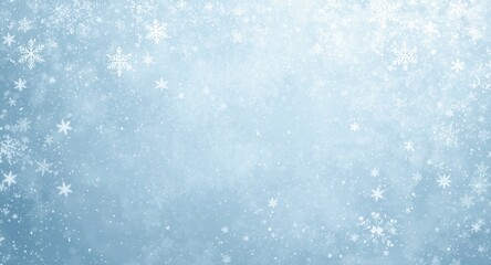 High key light blue textured backdrop enhanced with subtle snowflakes and winter copy space