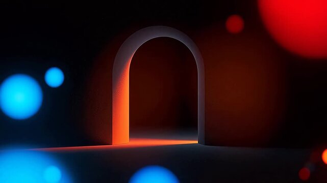 MysticalArchwaywithWarmGlowandColorfulLightSpots