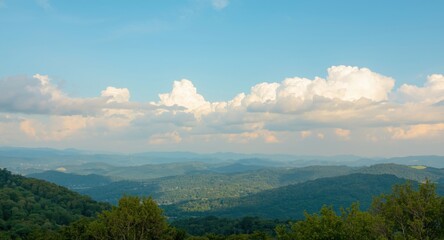 Obraz premium Natural background with soft blue sky and fluffy clouds