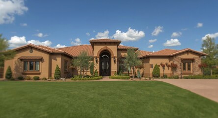 Fototapeta premium High quality southwestern residence with traditional Spanish style touches