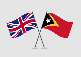 Fototapeta premium United Kingdom and East Timor vector flags vector art in minimal theme