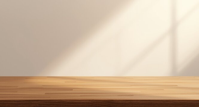 Smooth wooden desktop with an unobtrusive backdrop