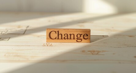Wooden block portraying change instead of chance on a wood table symbolizing incentives and goal achievement