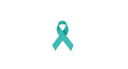 White surface with a teal awareness ribbon seen from top highlighting public health and social causes