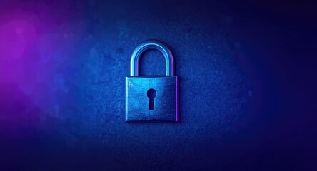 Fototapeta premium Security software warning displaying a split padlock emblem for attempted breach alert