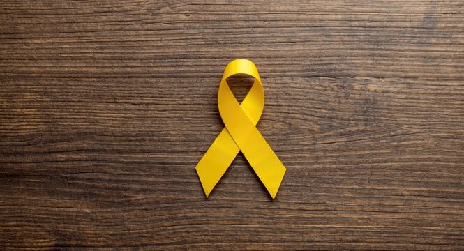 Bone sarcoma and bladder cancer awareness with yellow ribbon mental health support