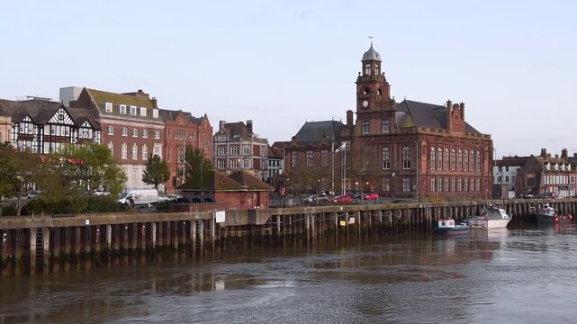 View of the Great Yarmouth Borough Council building, an iconic historic landmark located in the heart of Great Yarmouth city centre, Norfolk, England.