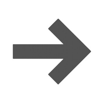 Right Arrow Navigation Direction Icon in Minimal Flat Gray Style Isolated on White Background