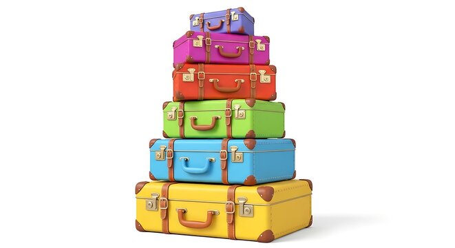 Tower of stacked suitcases
