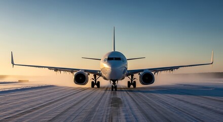 Impressive photo of the front of a plane taking off.
