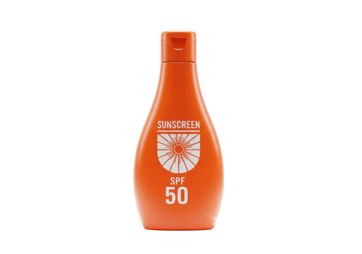 Orange Sunscreen Bottle Mockup SPF 50