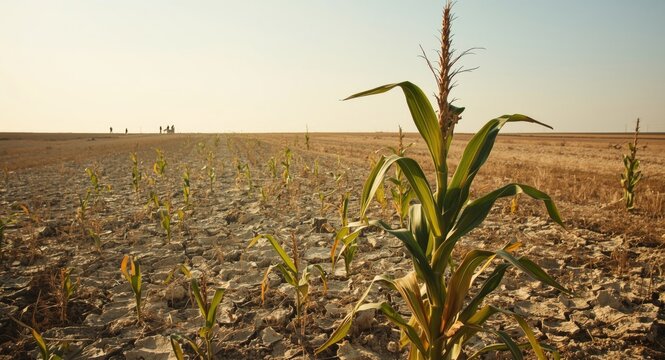 Climate variability causing water scarcity and harvest damage in corn farming