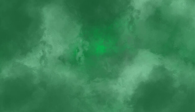 Abstract Emerald Green Smoke and Cloud Texture Background