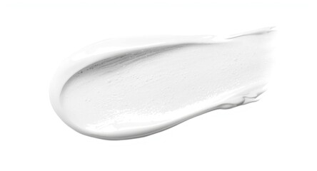 Fototapeta premium White cosmetic cream blending smoothly on a bright white background