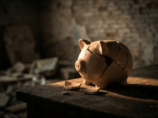 piggy bank on a wooden table