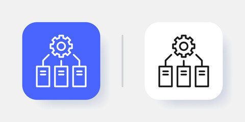 Database Management UI Button Icon with Active and Inactive States for SaaS Dashboard