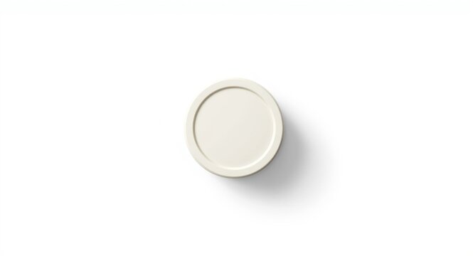White backdrop image showing a packaging lid with soft highlights