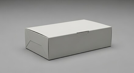 Naklejka premium Sleek white rectangular mailing carton with side folding flaps for professional stationery and document shipping