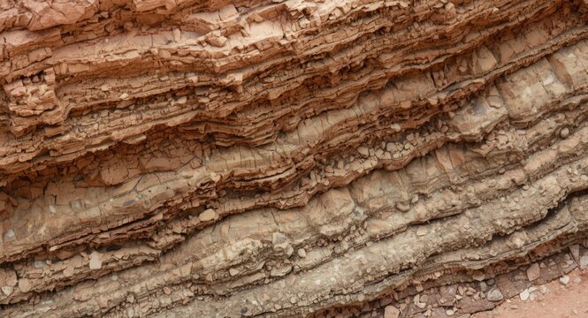 Layered natural rocks with intricate texture forming an abstract earthy toned background