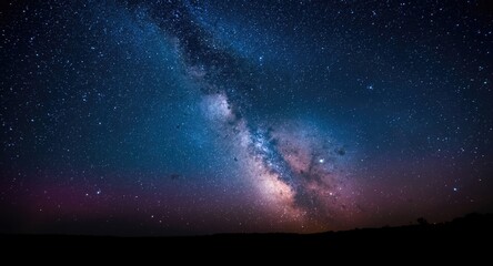 Fototapeta premium Radiant Milky Way galaxy shining bright in the tranquil night